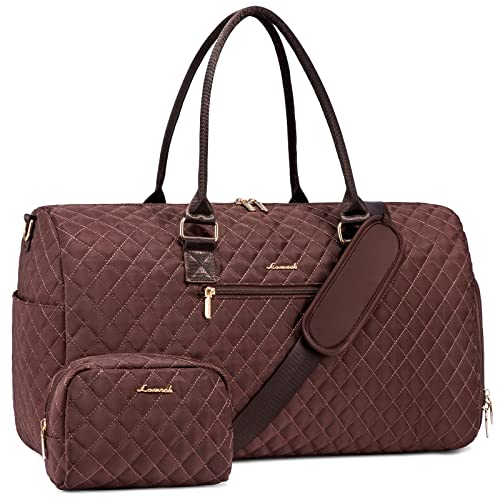 LOVEVOOK Travel Duffle Bag, Weekender Bag for Women with Toiletry Bag, Carry on Overnight Bag with Shoe Compartment, Gym Duffel Bag with Wet Pocket, Mommy Hospital Bags for Labor and Delivery